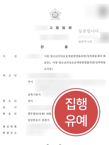 안산성범죄전문변호사 | 성착취물 100여개 다운로드해 판매한 의뢰인, 집행유예